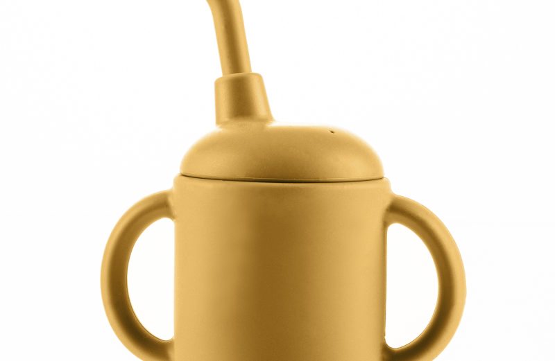 Silikónový pohárik 2v1, Mustard Yellow