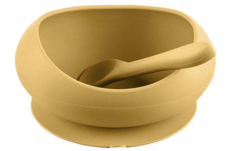 Silikónová miska s vyvýšenými okrajmi a prísavkou, Mustard Yellow