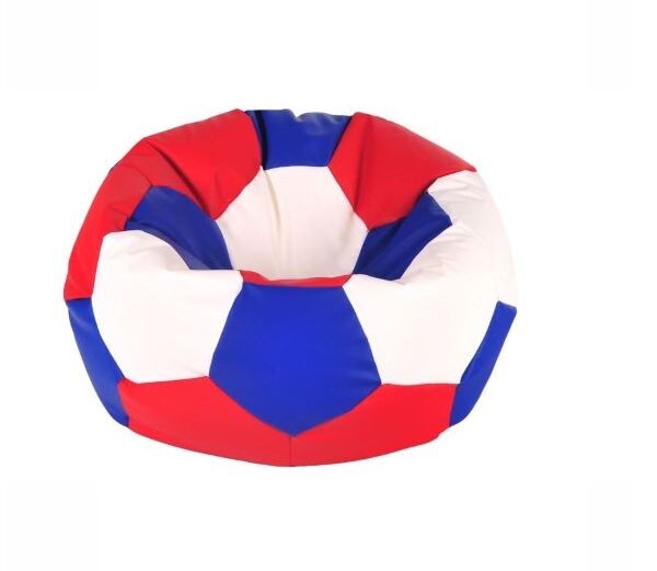 Sedací vak lopta 100×100 cm bielo-modro-červená